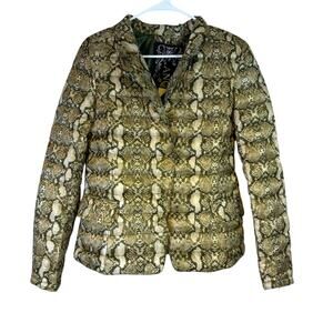 NWT Anorak SUPER SOFT Snakeskin Print Puffer Jacket with Matching Bag Medium C1